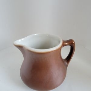 Vintage Hall Pottery Brown Creamer 2 3/4" Tall